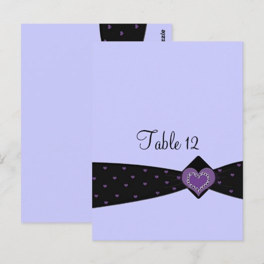 Kaart voor zwarte en Paarse linttafel (Voorkant / Achterkant)