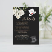 Kaart voor zwarte en witte bruiloft - QR-behuizing (Staand voorkant)