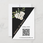 Kaart voor zwarte en witte bruiloft - QR-behuizing (Achterkant)