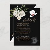 Kaart voor zwarte en witte bruiloft - QR-behuizing (Voorkant / Achterkant)