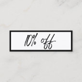 Kaart voor zwarte en witte korting mini visitekaartje (Voorkant)