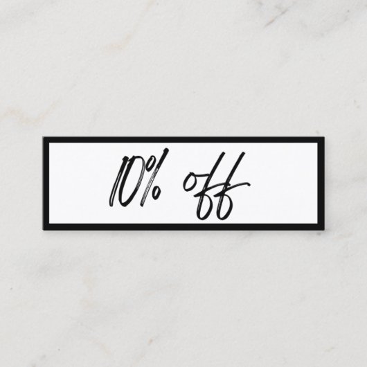 Kaart voor zwarte en witte korting mini visitekaartje (Voorkant)