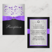 Kaart voor zwarte, Paarse en zilverreceptie (Voorkant / Achterkant)