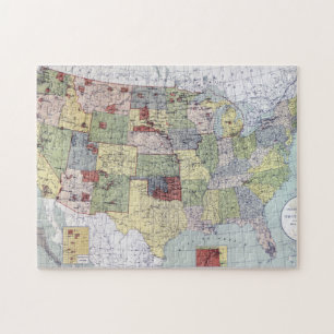 KAART: VOORBEHOUDEN, 1892 LEGPUZZEL