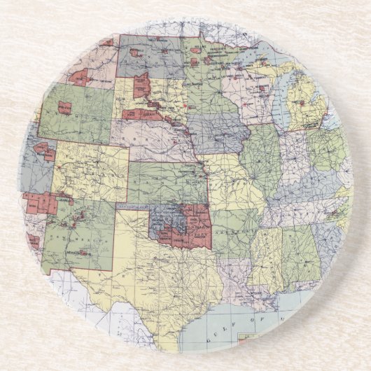 KAART: VOORBEHOUDEN, 1892 ZANDSTEEN ONDERZETTER (Voorkant)