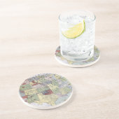 KAART: VOORBEHOUDEN, 1892 ZANDSTEEN ONDERZETTER (Zijkant)