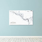 Kaart Voorgestelde Isthmian Canal Routes Canvas Afdruk (Insitu (Houten vloer))