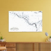 Kaart Voorgestelde Isthmian Canal Routes Canvas Afdruk (Insitu (Woonkamer))
