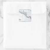 Kaart Voorgestelde Isthmian Canal Routes Vierkante Sticker (Tas)
