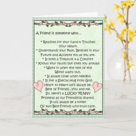 Kaart-vriend-gelukkige penny-gewoon lijm penny op kaart (Gele Bloem)