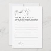 Kaart Vrijgezellenfeest HARLOW Bucket List (Voorkant)