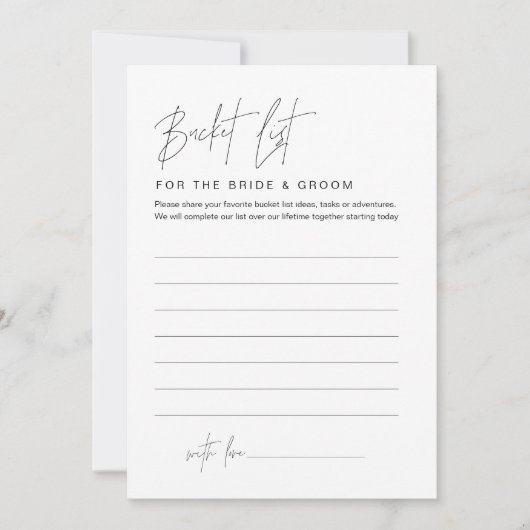 Kaart Vrijgezellenfeest HARLOW Bucket List (Voorkant)