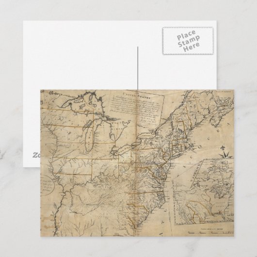 KAART: VS, 1783 BRIEFKAART (Voorkant / Achterkant)