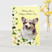 Kaart w/poetry van de Moederdag Corgi van Pembroke (Gele Bloem)