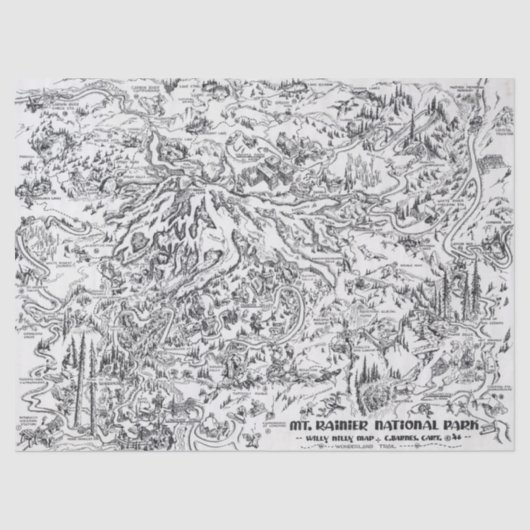  kaart waarop Rainier Pictorial Travel wordt gemon Tissuepapier (Voorkant)