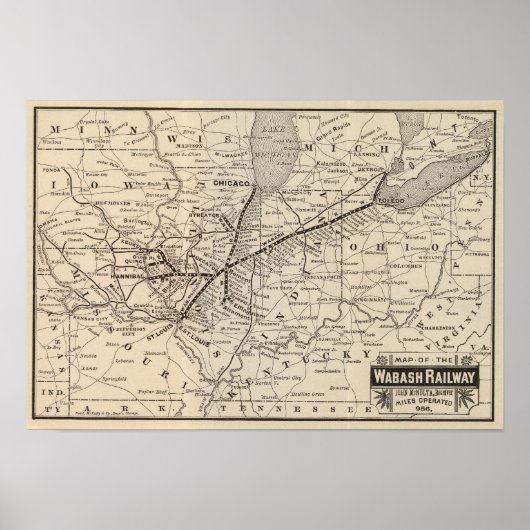 Kaart Wabash Poster (Voorkant)