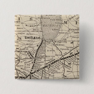 Kaart Wabash Vierkante Button 5,1 Cm