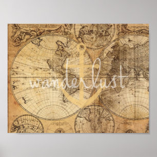 Kaart Wanderlust Anchor Print
