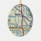  kaart Wapello IA Keramisch Ornament (Rechts)