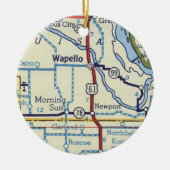  kaart Wapello IA Keramisch Ornament (Voorkant)