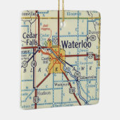  kaart Waterloo IA Keramisch Ornament (Rechts)