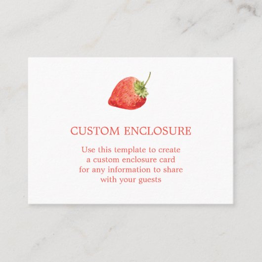 Kaart waterverf aardbeien behuizing visitekaartje (Voorkant)