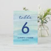 Kaart waterverf Ocean Double-Sided Table Number (Staand voorkant)