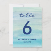 Kaart waterverf Ocean Double-Sided Table Number (Voorkant)