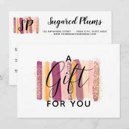 Kaart waterverf Paars en Gold Cadeaubon