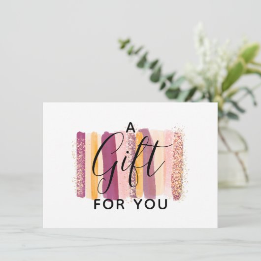 Kaart waterverf Paars en Gold Cadeaubon (Staand voorkant)