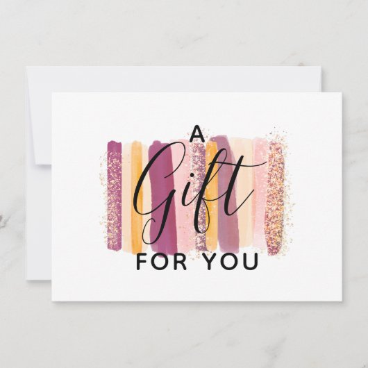 Kaart waterverf Paars en Gold Cadeaubon (Voorkant)