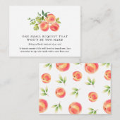 Kaart waterverf  Peach Baby shower Book Request (Voorkant / Achterkant)