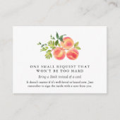 Kaart waterverf  Peach Baby shower Book Request (Voorkant)