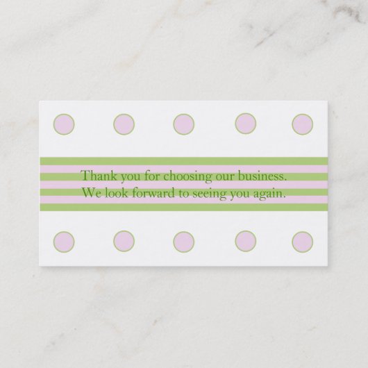 Kaart Waterverf Roos striped Pattern Loyalty Punch Afsprakenkaartje (Achterkant)