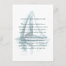 Kaart waterverf Sailing Boat Wedding Insert