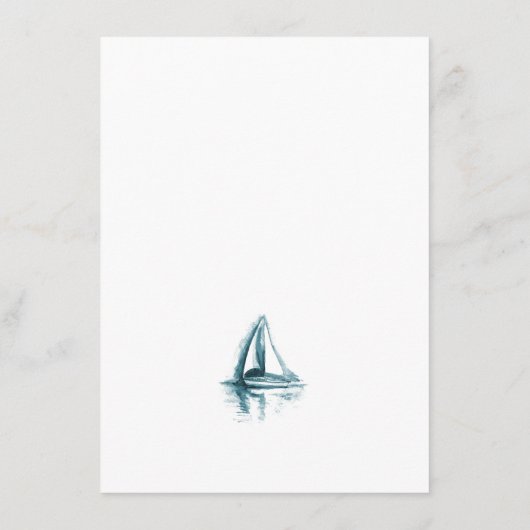 Kaart waterverf Sailing Boat Wedding Insert (Achterkant)