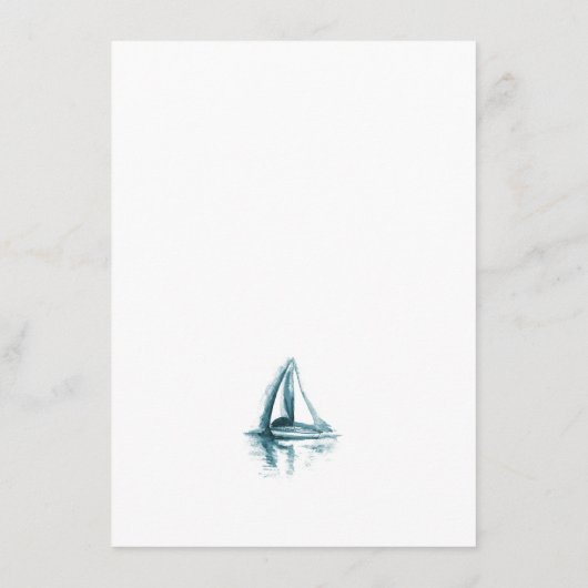Kaart waterverf Sailing Boat Wedding Insert (Achterkant)