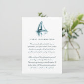 Kaart waterverf Sailing Boat Wedding Insert (Staand voorkant)