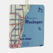 kaart Waukegan Keramisch Ornament (Rechts)