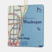 kaart Waukegan Keramisch Ornament (Links)