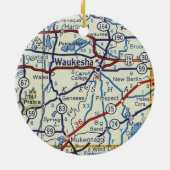  kaart Waukesha Keramisch Ornament (Achterkant)