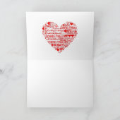 Kaart We houden van kerstFeestdagen Rood hart (Binnen)