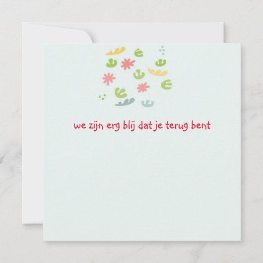 kaart welkom thuis abstracte bloem (Achterkant)