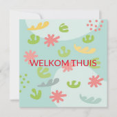 kaart welkom thuis abstracte bloem (Voorkant)