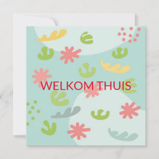 kaart welkom thuis abstracte bloem