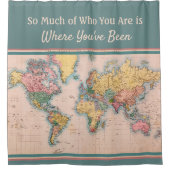  kaart Wereld Atlas Travel Lover's Douchegordijn (Voorkant)