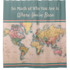  kaart Wereld Atlas Travel Lover's Douchegordijn