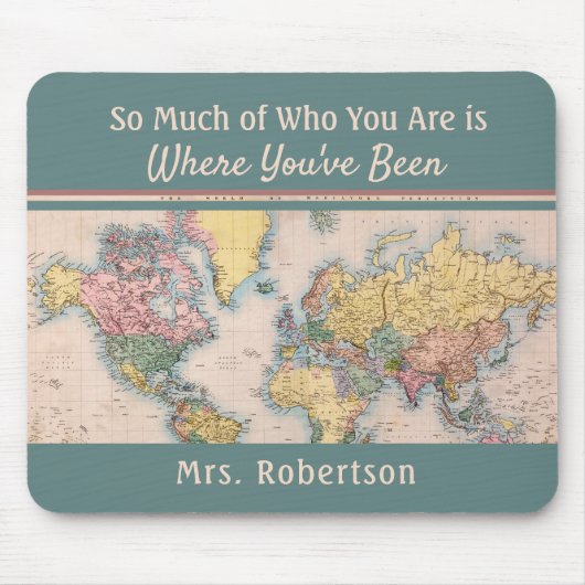  kaart Wereld Atlas Travel Lover's Muismat (Voorkant)