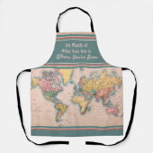 kaart Wereld Atlas Travel Lover's Schort (Voorkant)