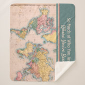  kaart Wereld Atlas Travel Lover's Sherpa Deken (Voorkant)